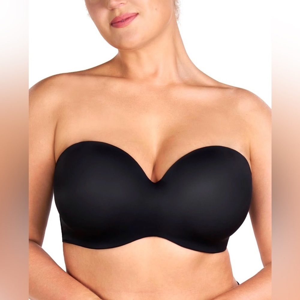 HSIA Strapless/Convertible Bra Non Slip Full Coverage Underwire Black Size 40G